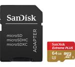 SANDISK Extreme Plus Class 10 microSDXC Memory Card - 64 GB