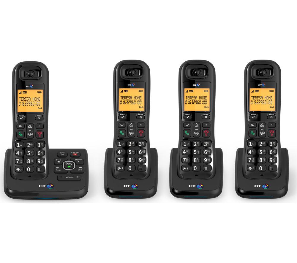 Buy Bt Xd56 Cordless Phone With Answering Machine Quad Handsets Currys