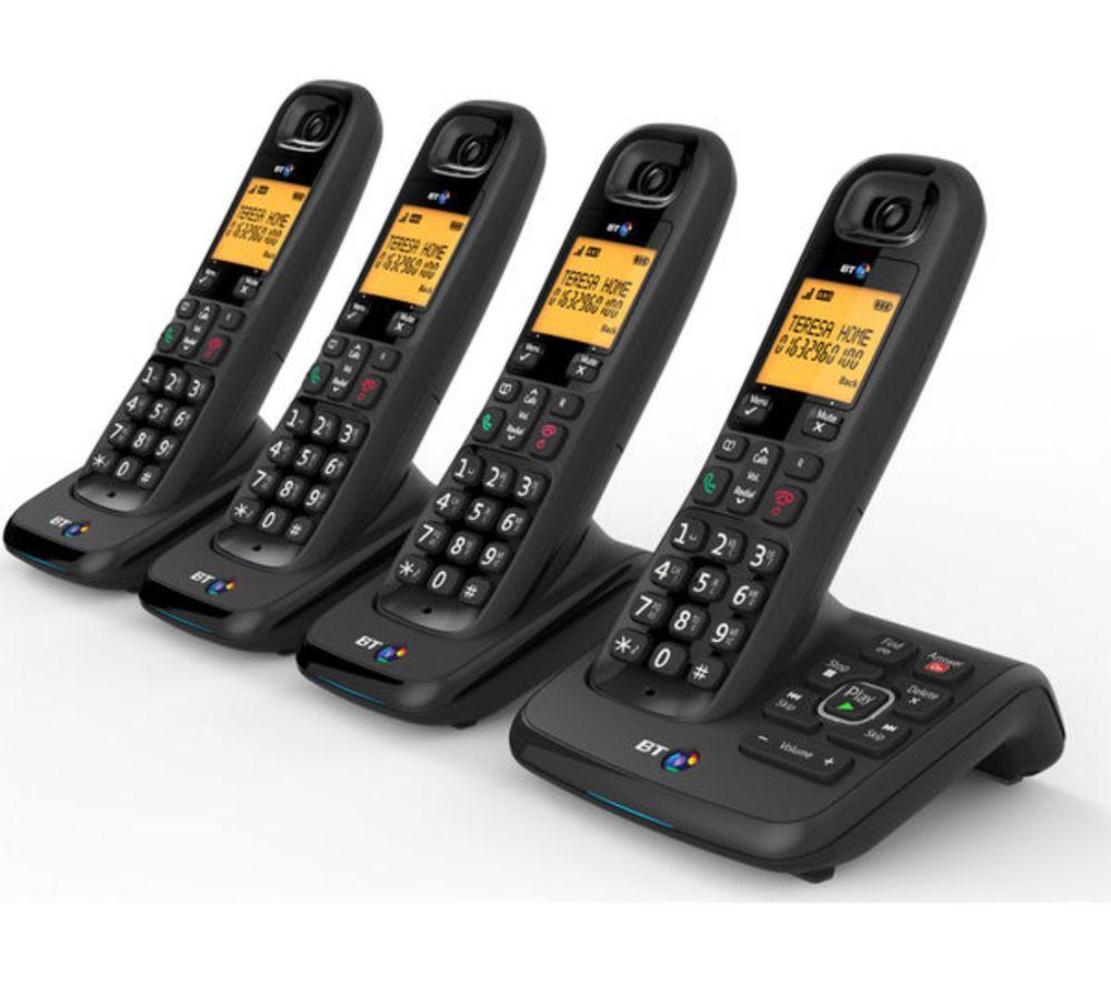 Buy Bt Xd56 Cordless Phone With Answering Machine Quad Handsets Currys
