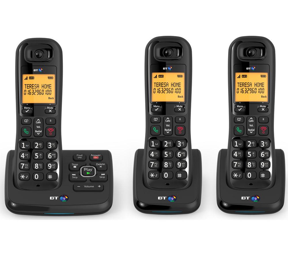 Buy Bt Xd56 Cordless Phone With Answering Machine Triple Handsets Currys