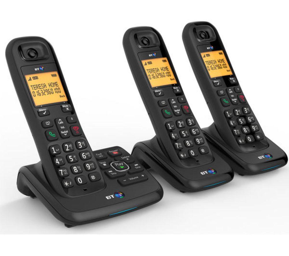 Buy Bt Xd56 Cordless Phone With Answering Machine Triple Handsets Currys