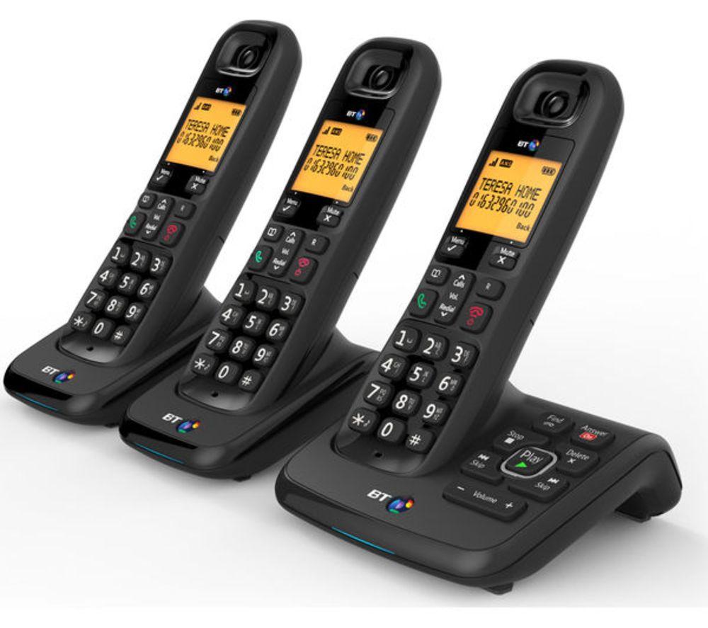 Buy Bt Xd56 Cordless Phone With Answering Machine Triple Handsets Currys