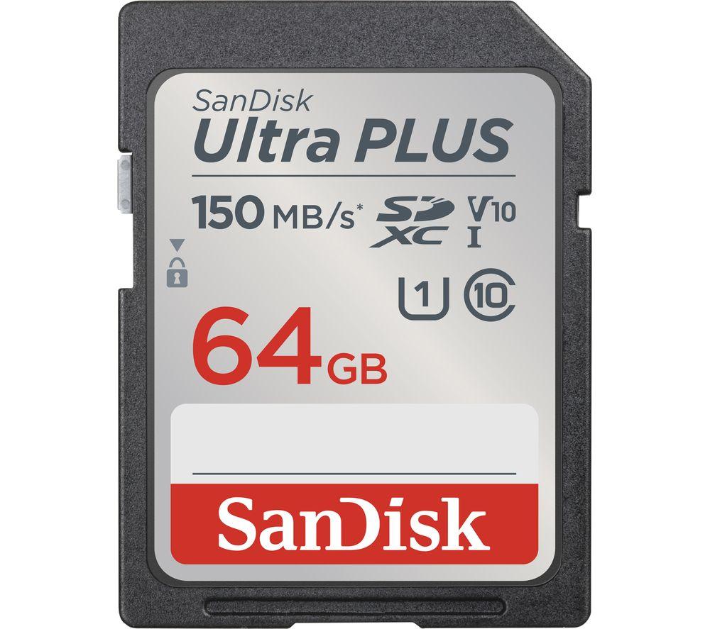 SANDISK Ultra Plus Class 10 SDXC Memory Card - 64 GB