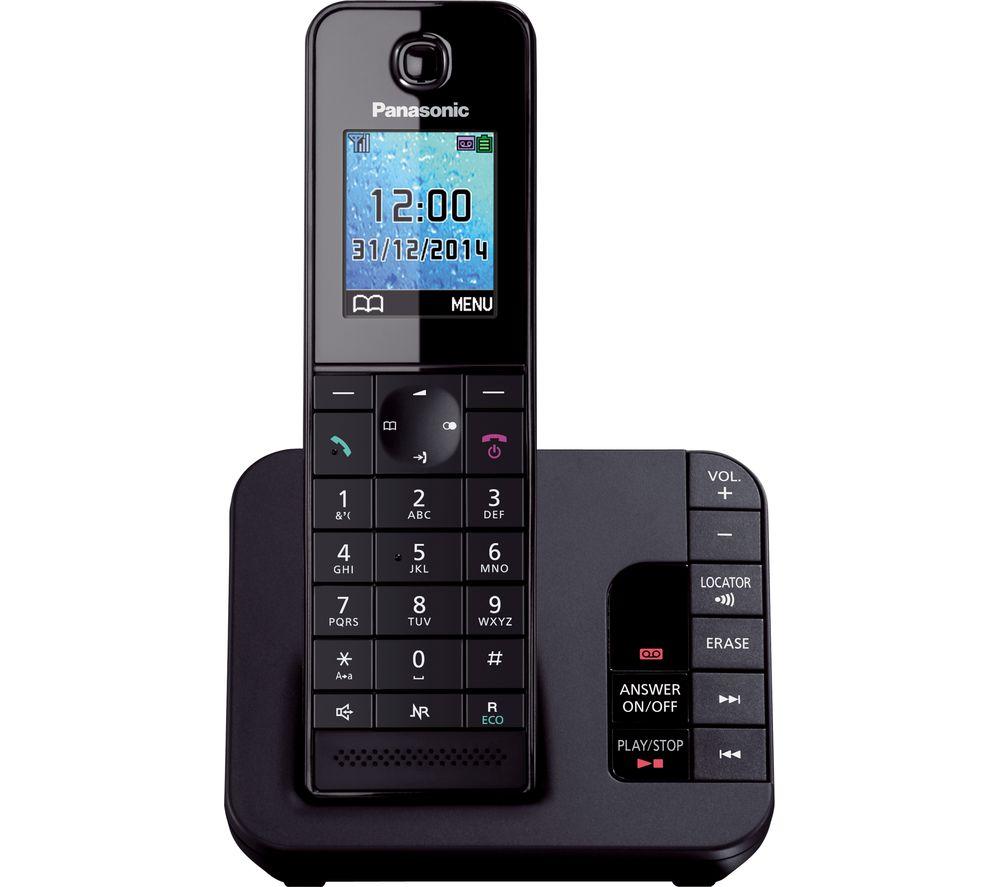 PANASONIC KX-TG8181EB Cordless Phone with Answering Machine - Black, Black