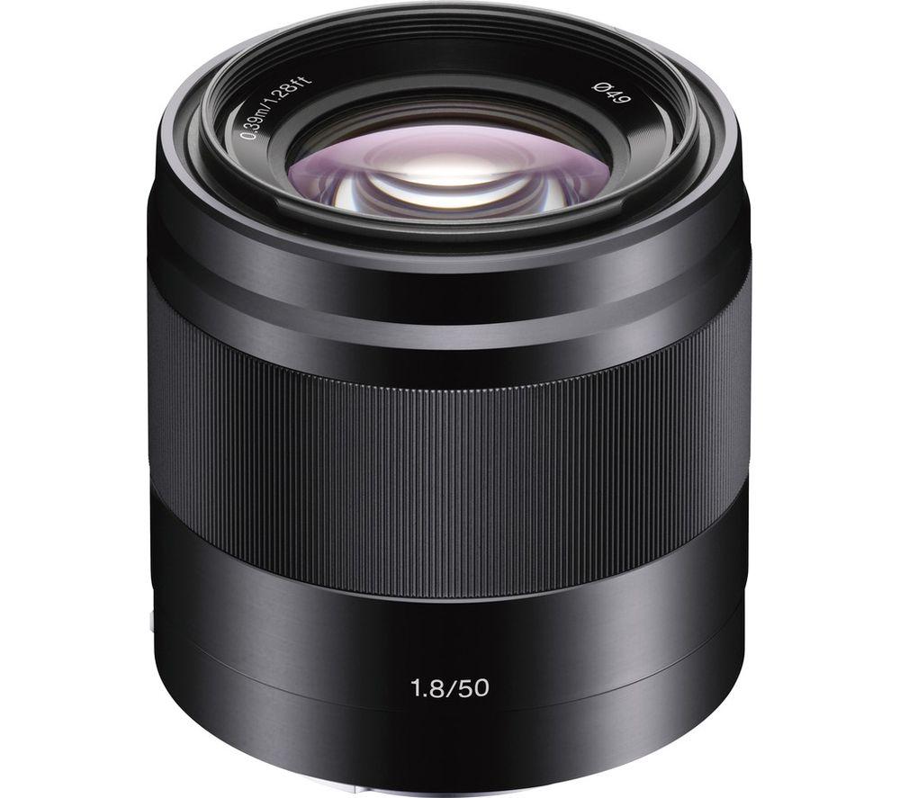 SONY E 50 mm f/1.8 OSS Standard Prime Lens - Black, Silver/Grey