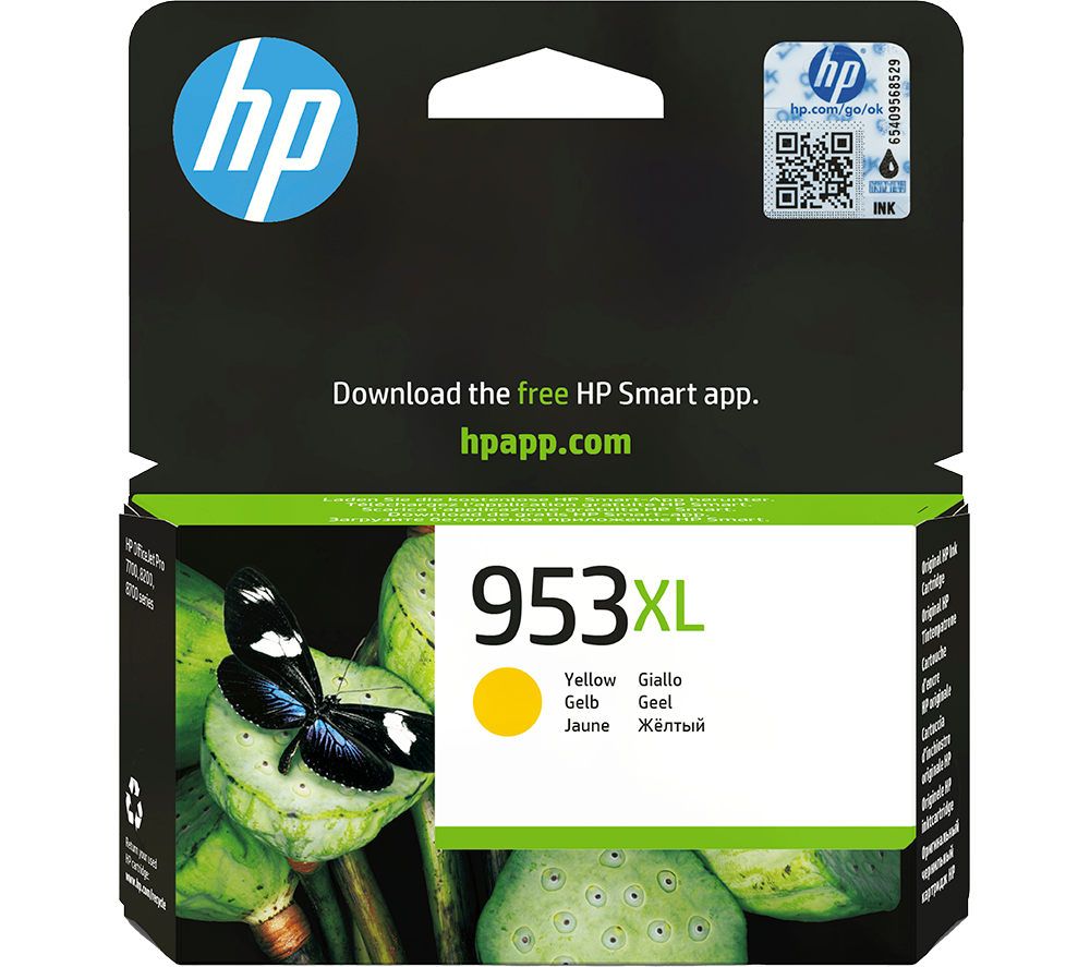 HP 953XL Original Yellow Ink Cartridge, Yellow