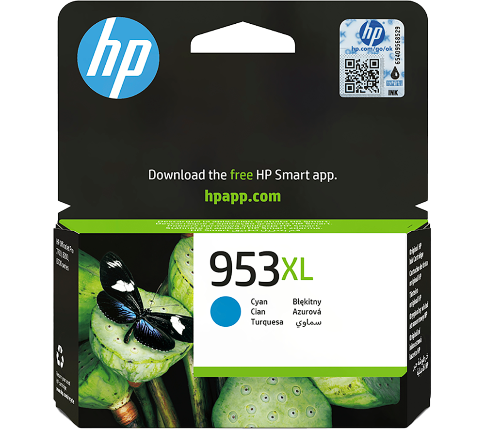 HP 953XL Original Cyan Ink Cartridge, Cyan