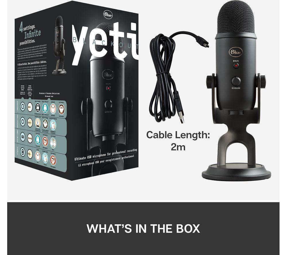 Blue Yeti Blackout USBマイク Logitech Yeti Multi-Pattern USB Microphone with Blue VO!CE