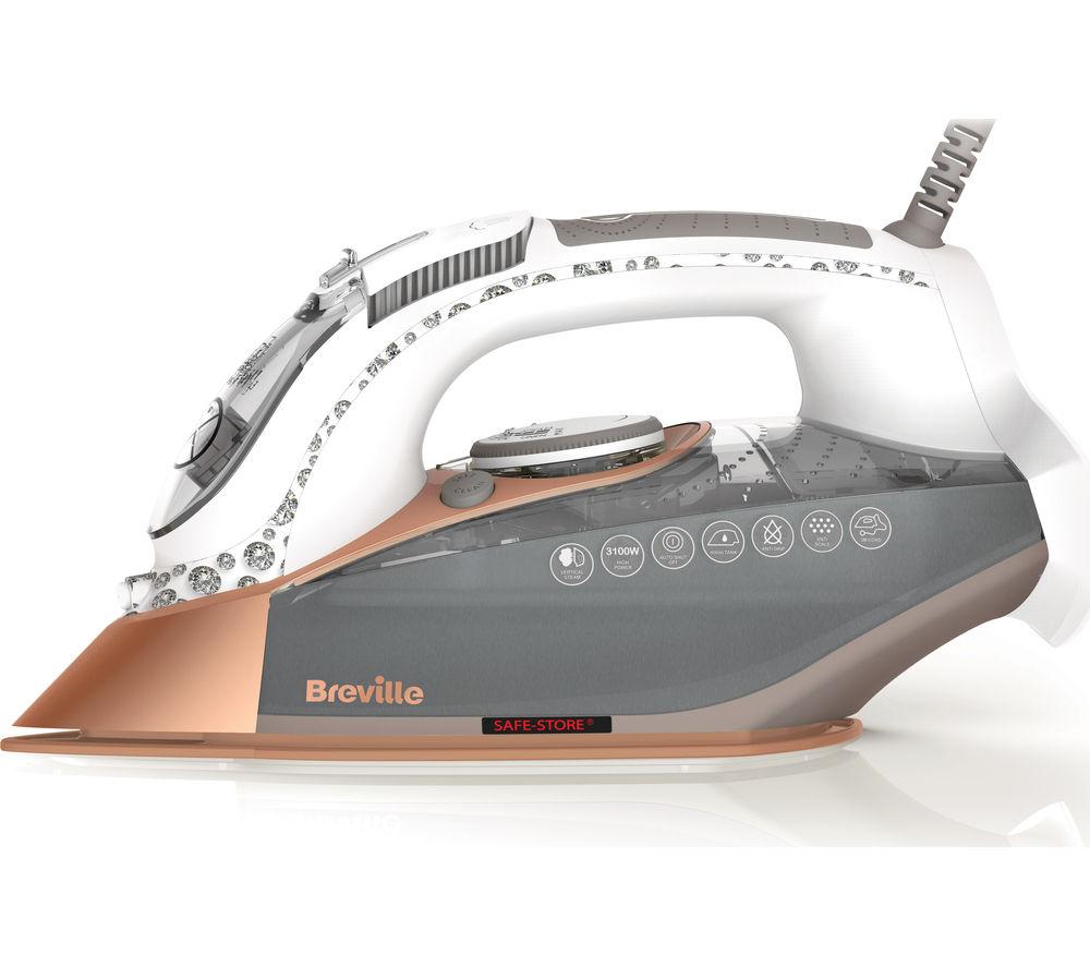 Image of BREVILLE DiamondXpress VIN401 Steam Iron - White & Rose Gold