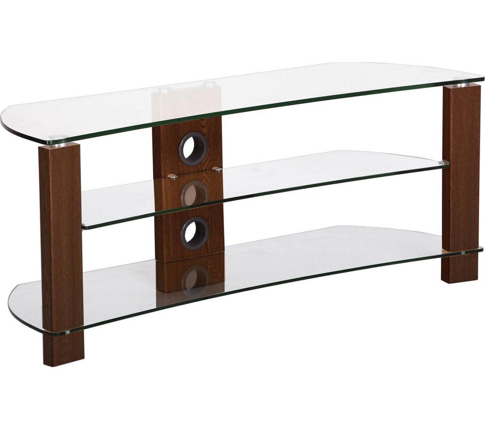 Image of Ttap Vision Curve 1000 TV Stand - Walnut, Brown