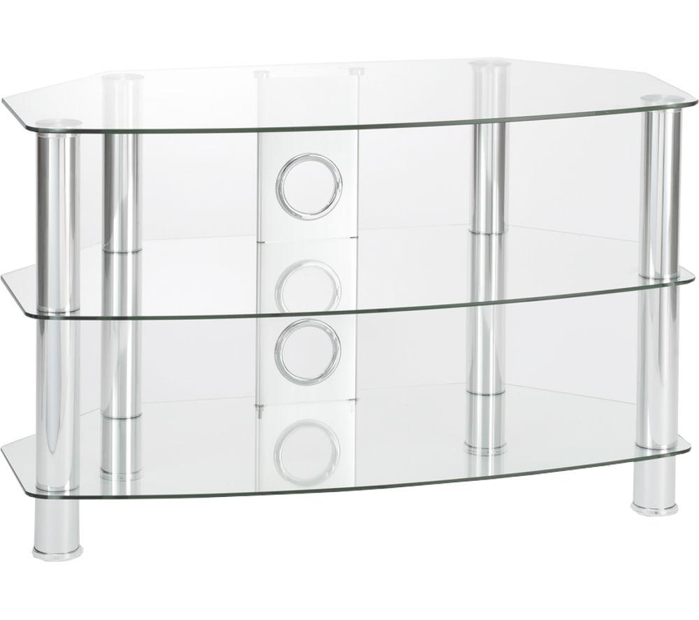 Image of Ttap Vantage 800 TV Stand - Chrome, Silver/Grey