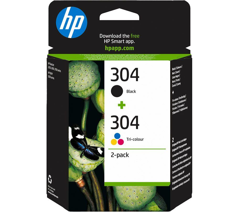 HP Combo 304 Tri-colour & Black Ink Cartridges - Twin Pack, Black & Tri-colour