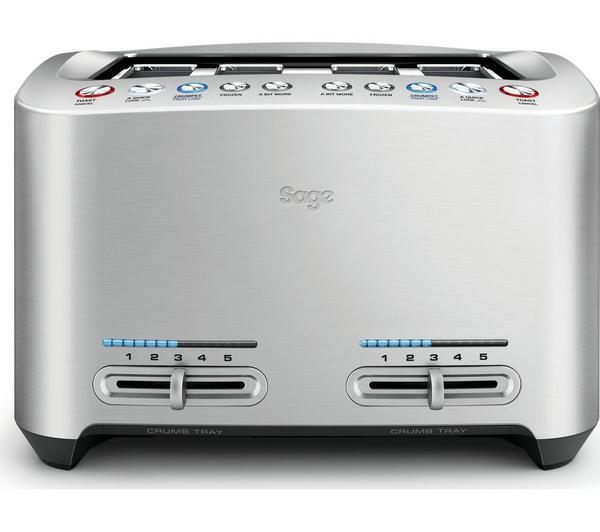 SAGE BTA845UK Smart 4-Slice Toaster - Silver image number 0