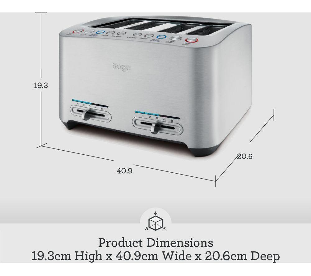 SAGE BTA845UK Smart 4-Slice Toaster - Silver image number 6 of 6