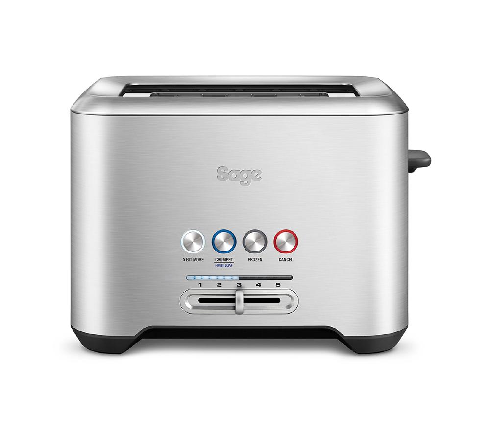 SAGE A Bit More 2-Slice Toaster - Silver, Silver/Grey