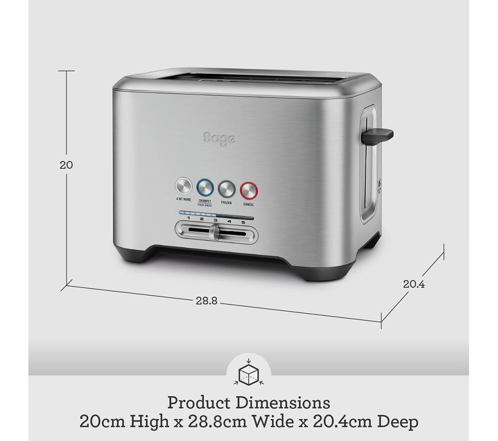 SAGE A Bit More 2-Slice Toaster - Silver image number 6 of 6