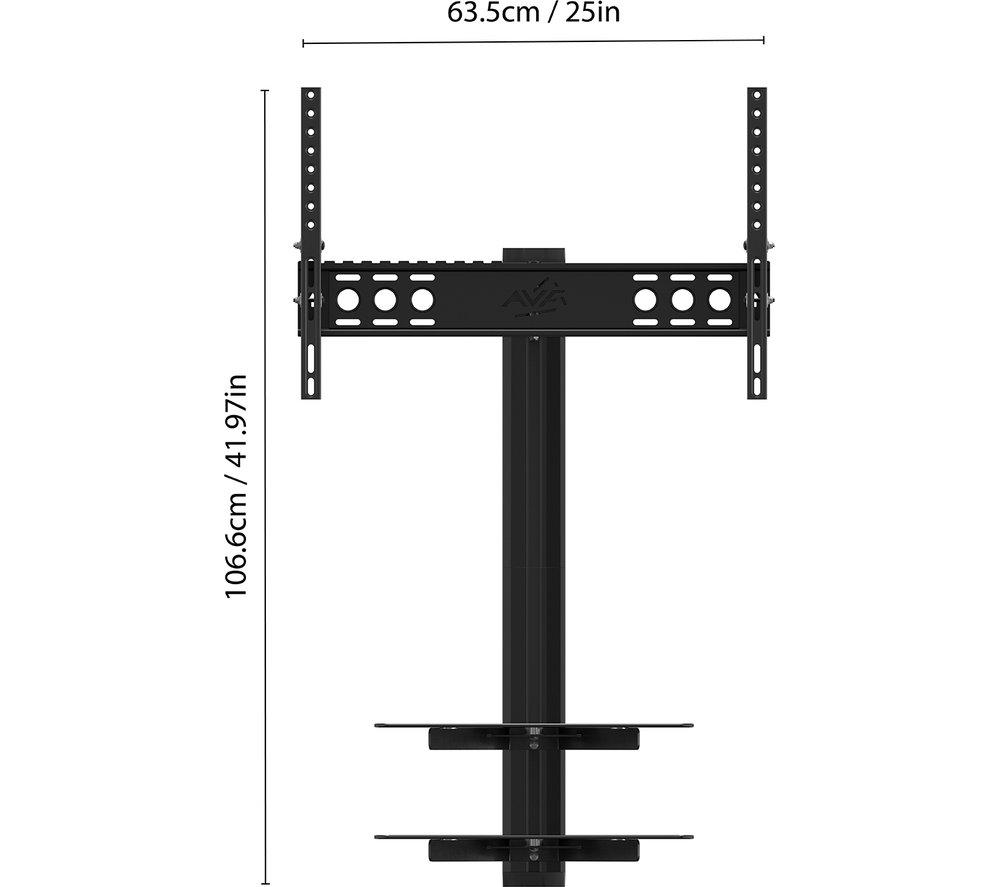 AVF ESL822B 480 mm TV Bracket with AV Shelving for up to 60" TVs - Black image number 3 of 6