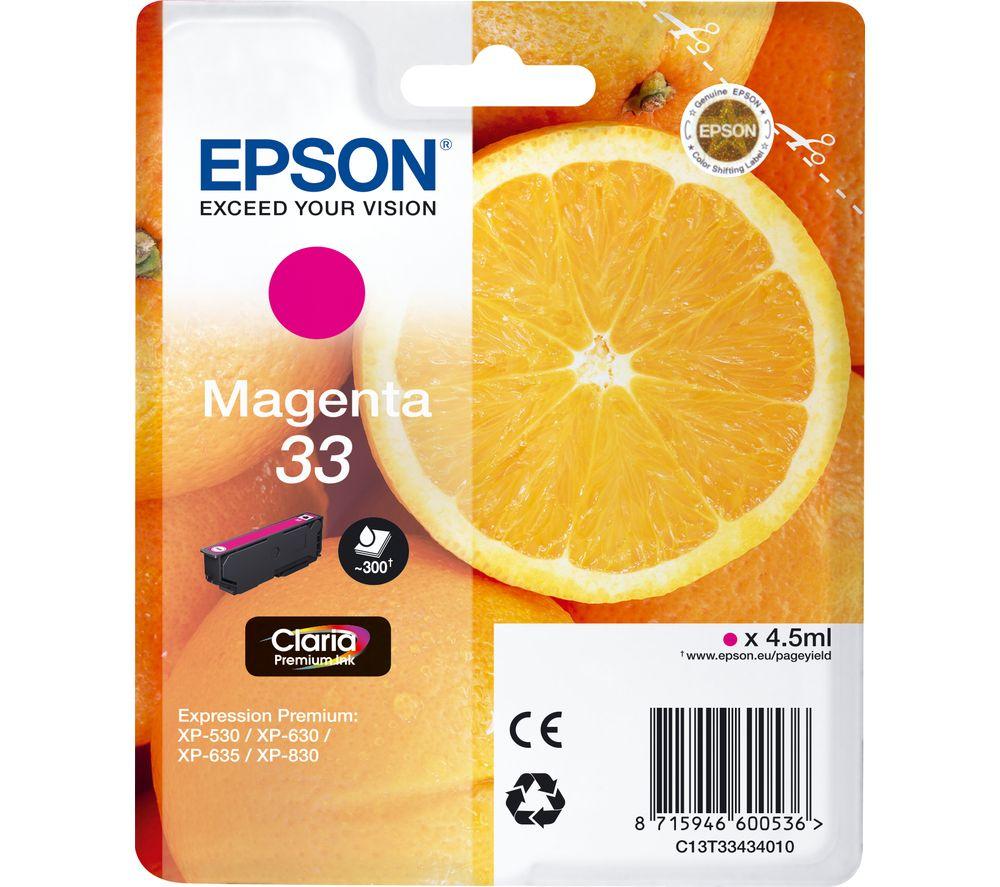 EPSON No. 33 Oranges Magenta Ink Cartridge, Magenta