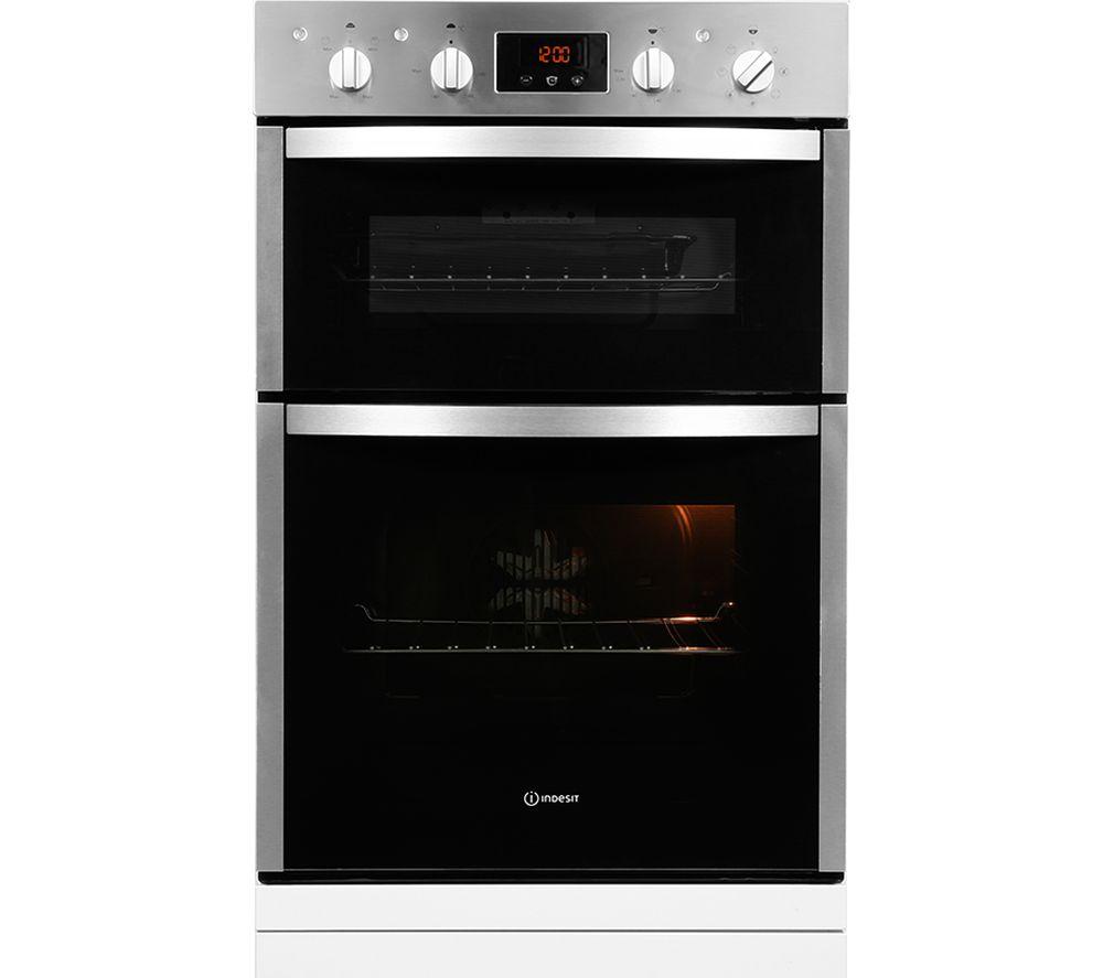 INDESIT Aria DDD5340CIX Electric Double Oven – Stainless Steel, Stainless Steel