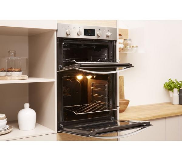 INDESIT Aria DDD5340CIX Electric Double Oven - Stainless Steel image number 2
