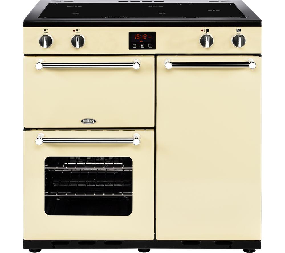 BELLING Kensington 90 cm Electric Induction Range Cooker - Cream & Chrome, Cream