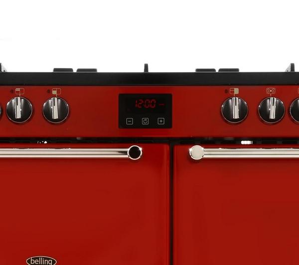 BELLING Kensington 90DFT Dual Fuel Range Cooker - Red & Chrome image number 5