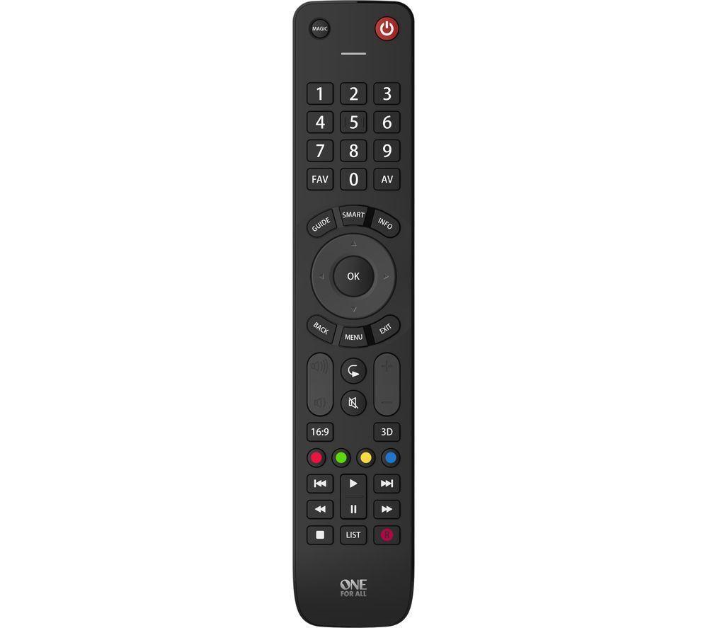 One For All Evolve TV Universal Remote Control URC7115 ? Ideal for all types of TVs - With learning feature - to work all TV brands ? Black