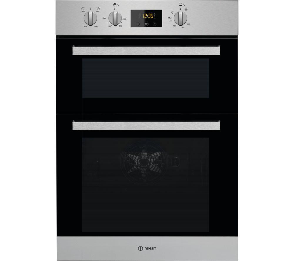INDESIT Aria IDD 6340 IX Electric Double Oven - Stainless Steel, Stainless Steel