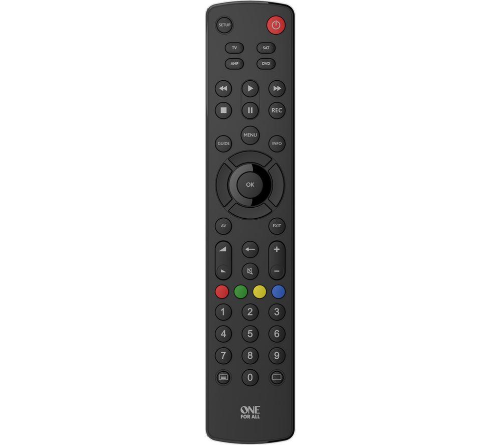 Image of ONE FOR ALL Contour 4 Devices Universal Remote Control, Black