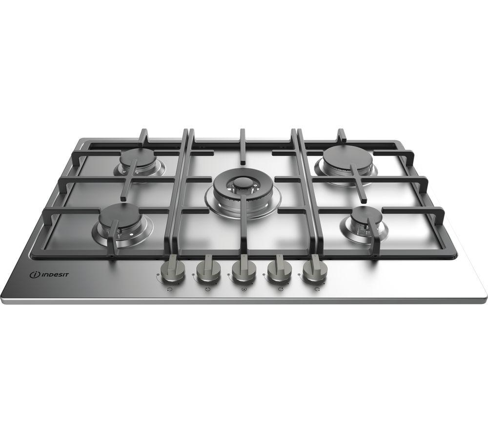 INDESIT THP 751 W/IX/I Gas Hob - Stainless Steel, Stainless Steel