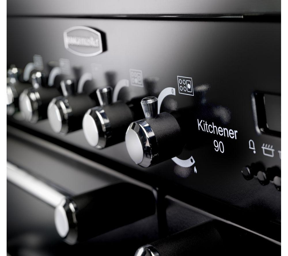 RANGEMASTER Kitchener 90 Dual Fuel Range Cooker - Stainless Steel & Chrome image number 6 of 8