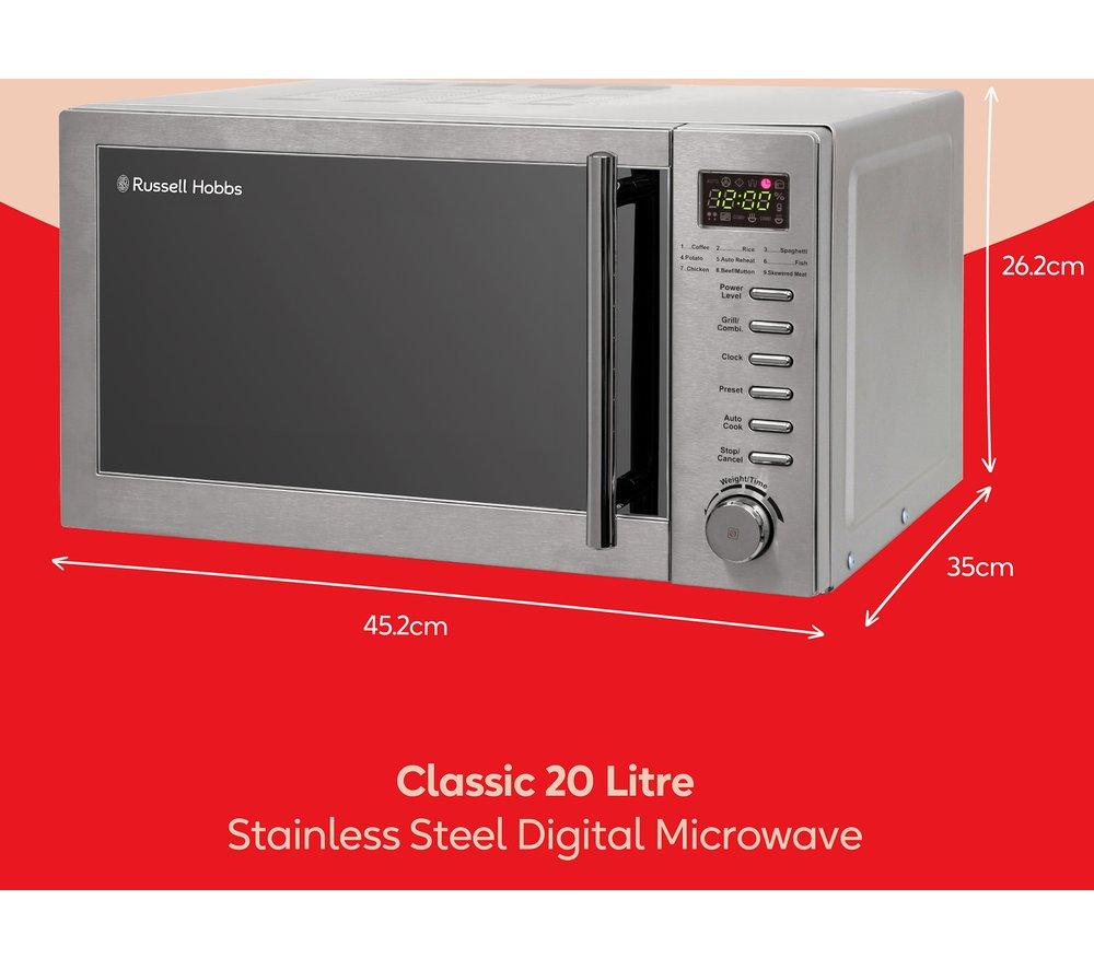 RUSSELL HOBBS RHM2031 Microwave with Grill - Stainless Steel image number 3 of 9