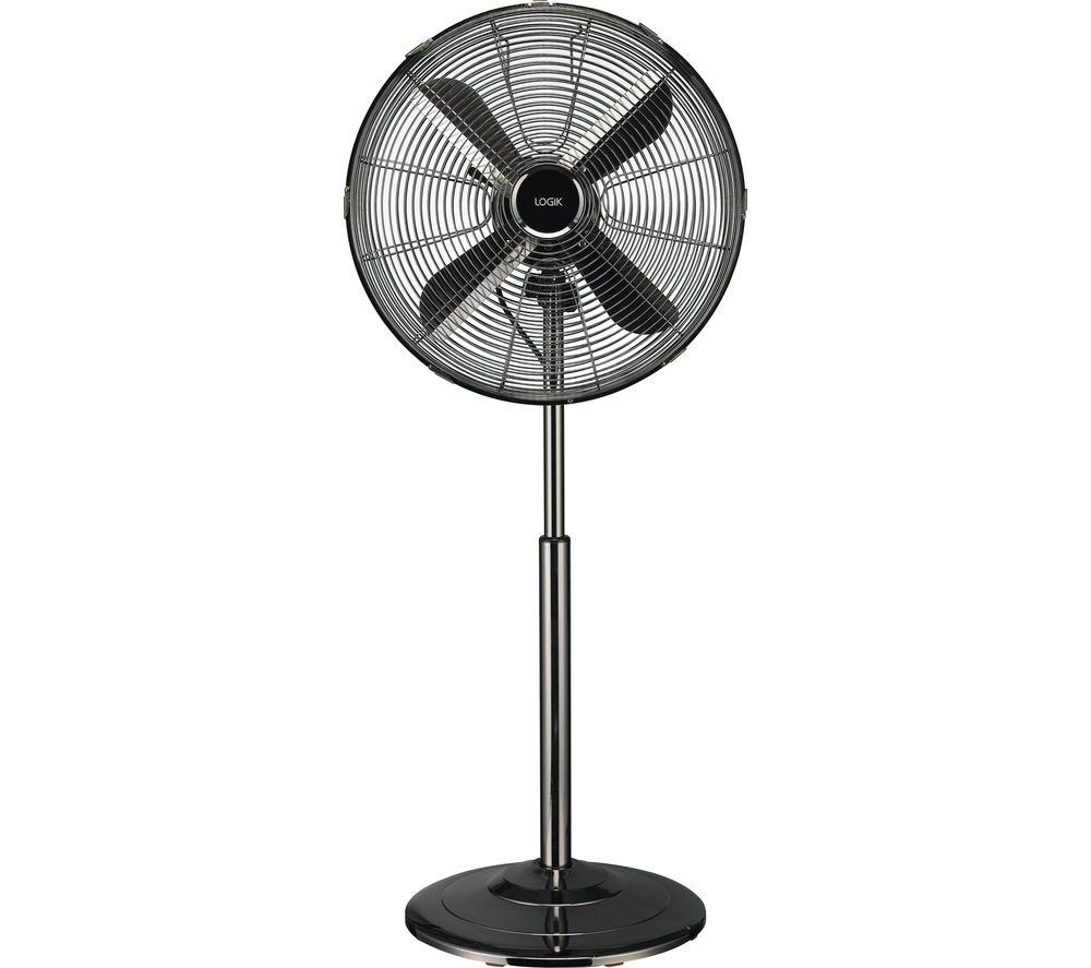 LOGIK L16PFGM17 16 Pedestal Fan - Gun Metal, Silver/Grey