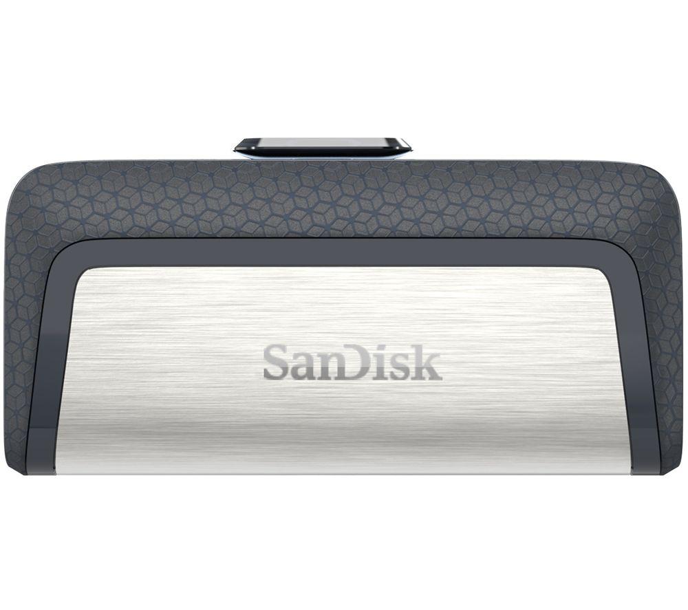 SANDISK Ultra USB Type-C & USB 3.1 Dual Memory Stick - 128 GB, Silver, Silver/Grey,Black