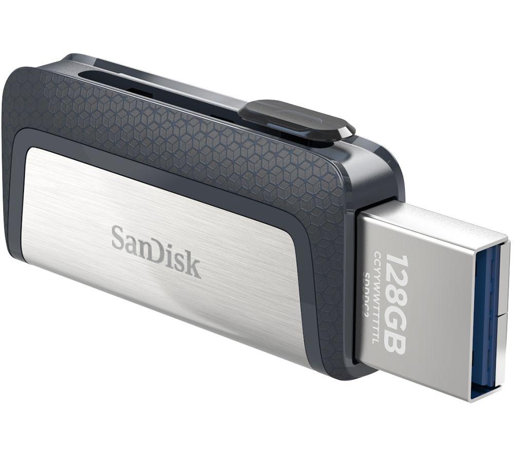 SANDISK Ultra USB Type-C & USB 3.1 Dual Memory Stick - 128 GB, Silver image number 2 of 4