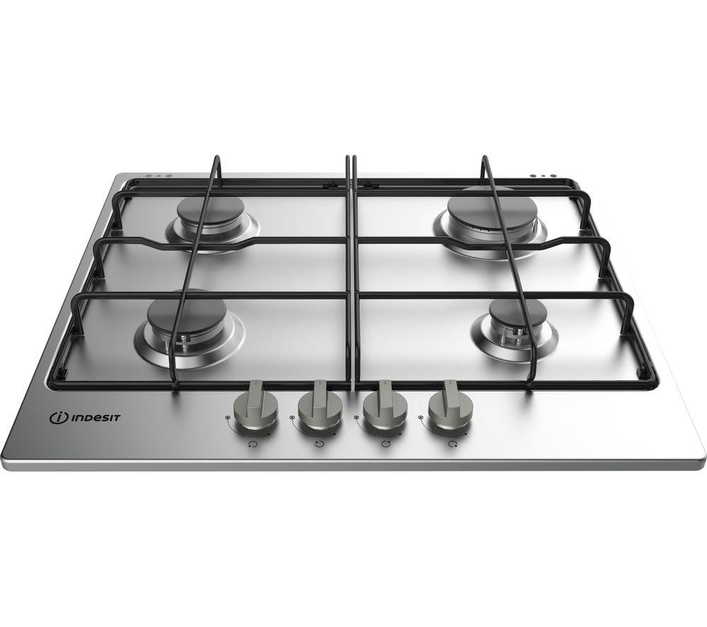 INDESIT THA642IX/I 59 cm Gas Hob - Silver, Silver/Grey