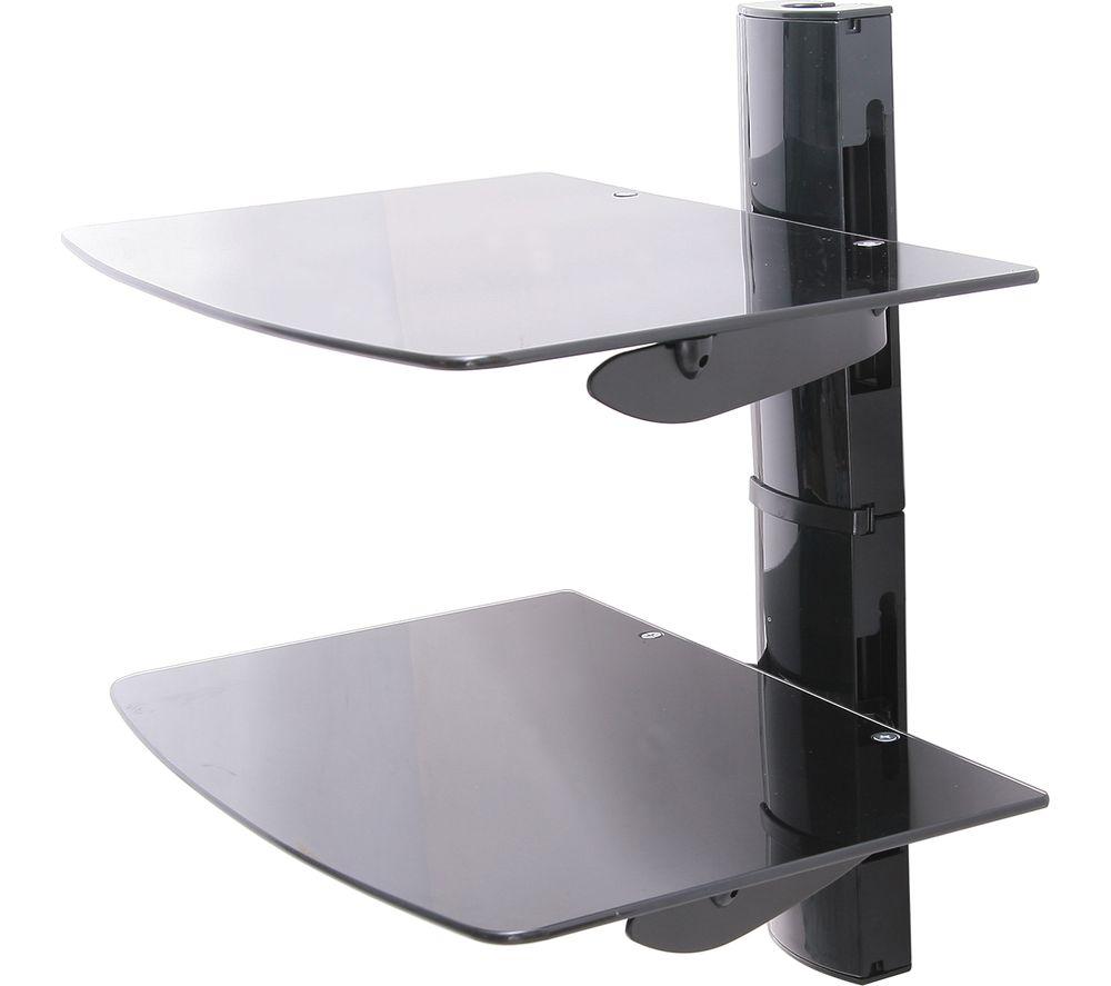 Glass tv deals shelf wall