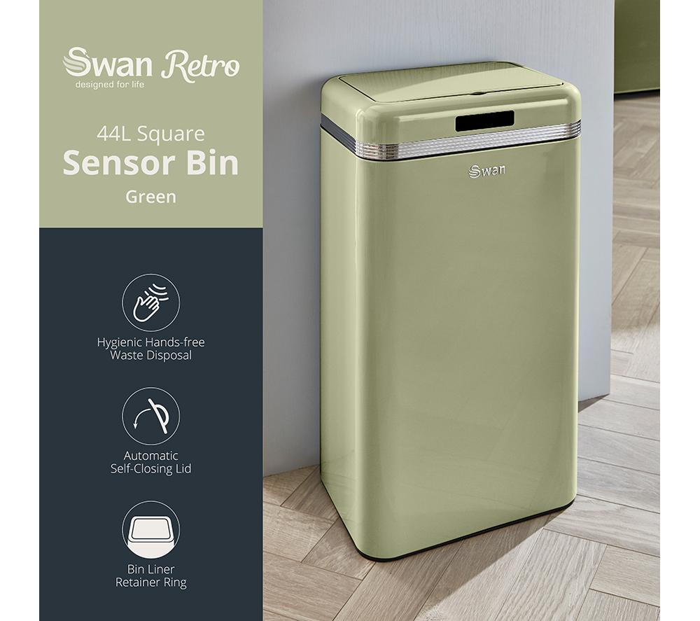 SWAN Retro 45-litre Rectangular Bin - Green image number 2 of 8