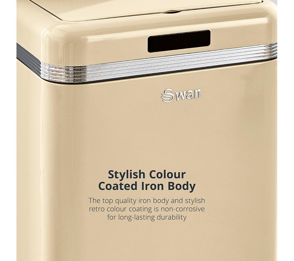 SWAN Retro 45-litre Rectangular Bin - Cream image number 5 of 8