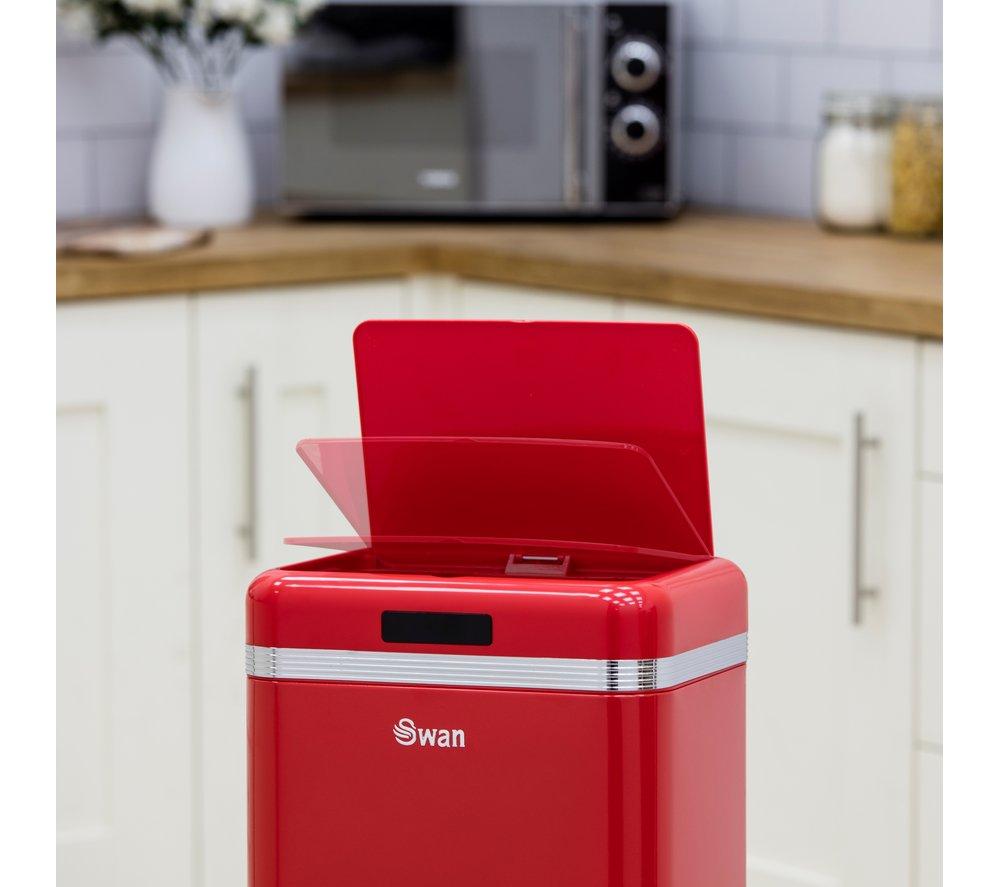 SWAN Retro 45-litre Rectangular Bin - Red image number 2 of 5