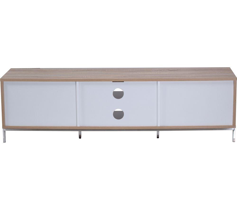 ALPHASON Chaplin 1600 mm TV Stand for up to 72" TVs - White & Light Oak image number 2 of 4