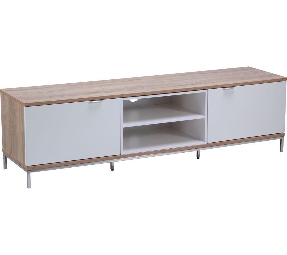 ALPHASON Chaplin 1600 mm TV Stand for up to 72" TVs - White & Light Oak image number 4 of 4