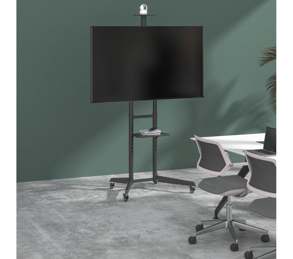 PROPERAV Portable Trolley 845 mm TV Stand with Bracket for up to 70" TVs - Black image number 5 of 9
