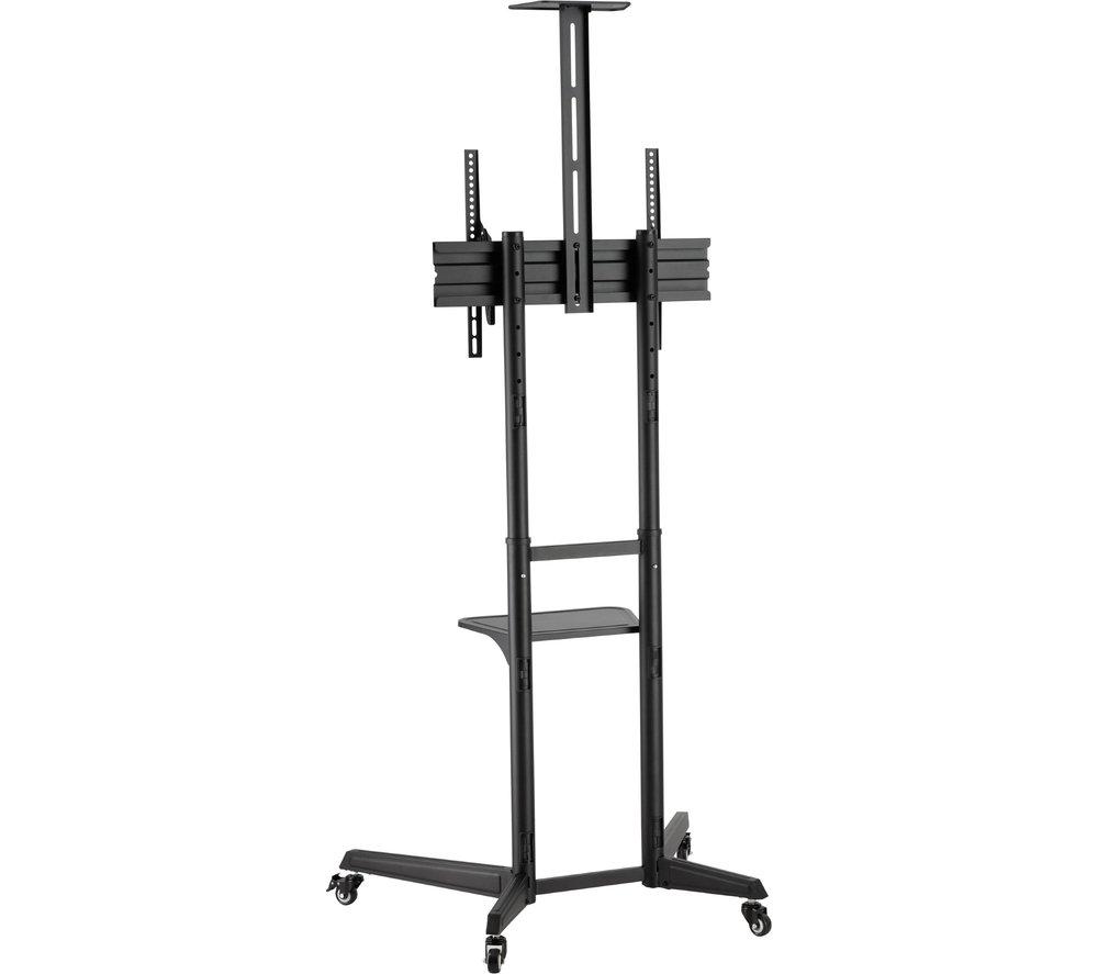 PROPERAV Portable Trolley 845 mm TV Stand with Bracket for up to 70" TVs - Black image number 6 of 9