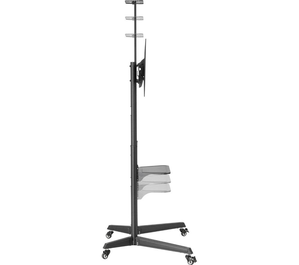 PROPERAV Portable Trolley 845 mm TV Stand with Bracket for up to 70" TVs - Black image number 7 of 9