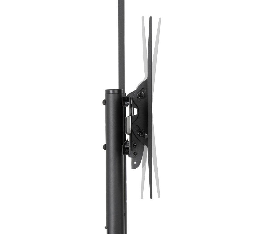PROPERAV Portable Trolley 845 mm TV Stand with Bracket for up to 70" TVs - Black image number 8 of 9