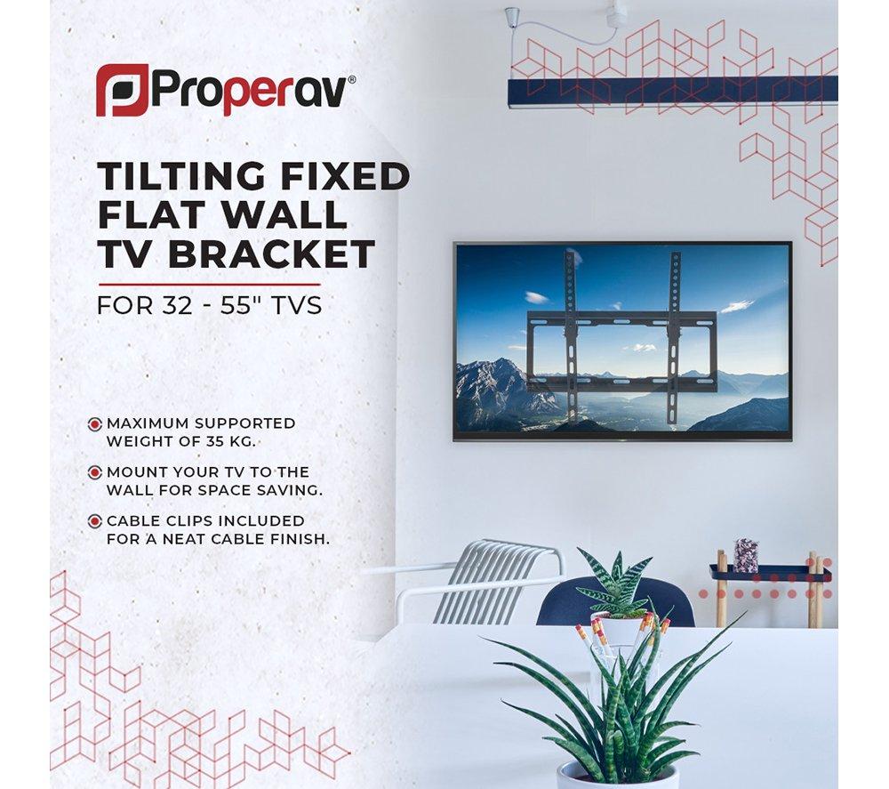 PROPERAV P-FWB44TB-1 Ultra Slim Tilting 32-55" TV Bracket image number 2 of 7