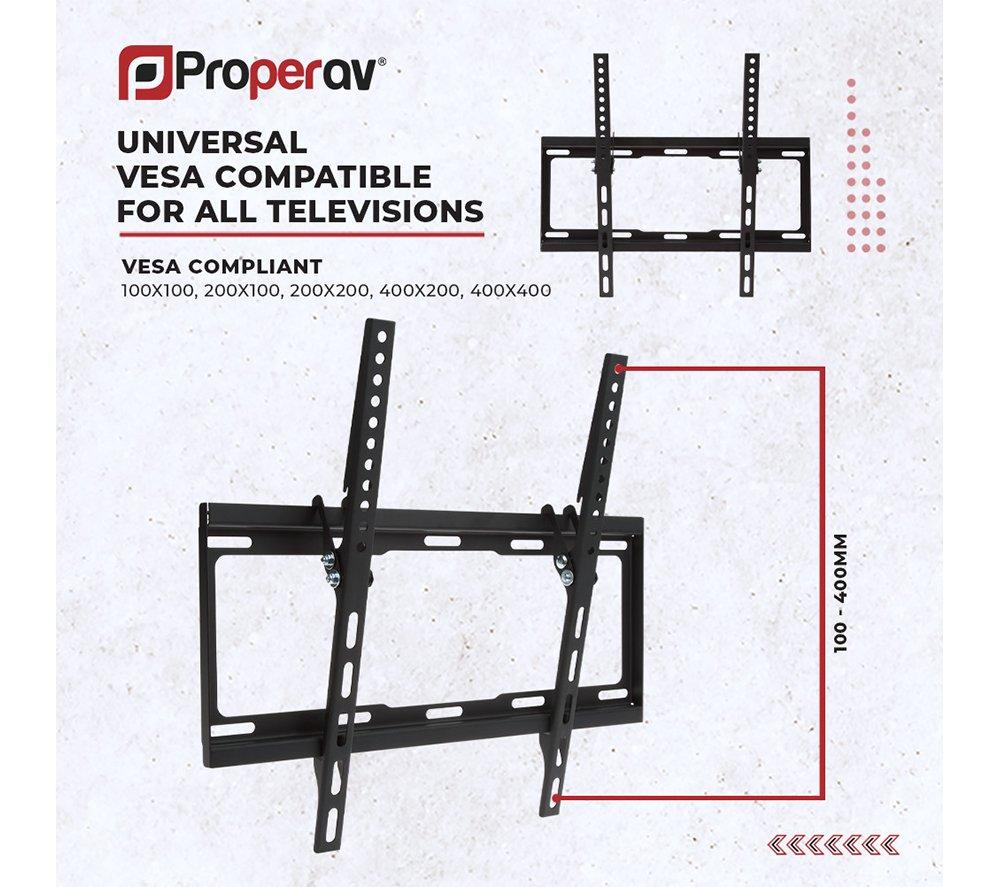 PROPERAV P-FWB44TB-1 Ultra Slim Tilting 32-55" TV Bracket image number 3 of 7