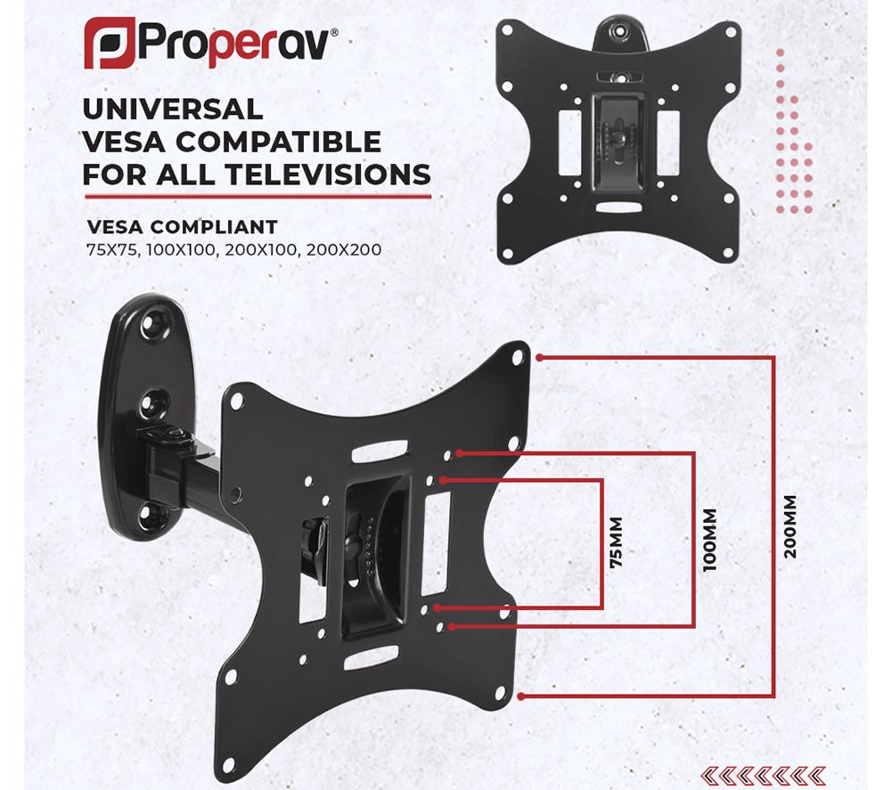 PROPERAV Classic Swing Arm Full Motion 23-46" TV Bracket image number 5 of 10