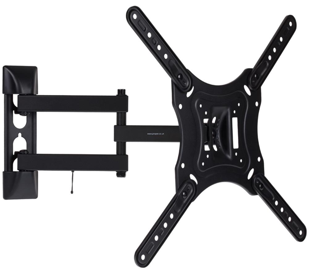 PROPER Heavy-Duty Swing Arm Full Motion TV Bracket, Black